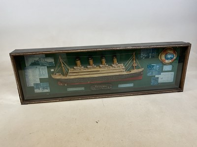 Lot 48 - A model of the RMS Titanic in glass fronted...