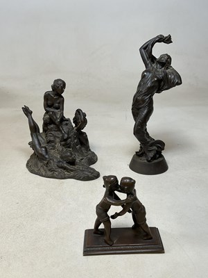 Lot 53 - HEREDITIES; two bronzed resin semi-nude...