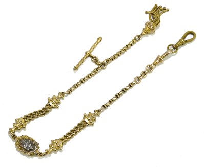 Lot 169 - A yellow metal Albertina chain with tassel...