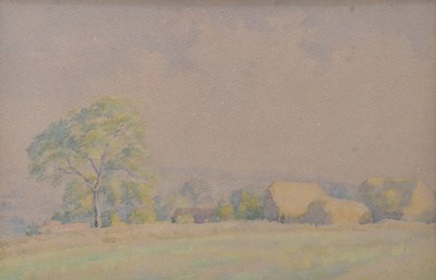 Lot 6239 - BERNARD GOUGH; watercolour, field scene,...