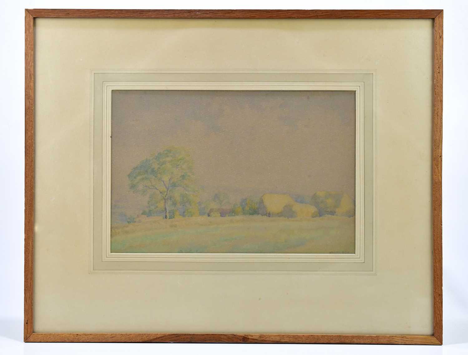 Lot 6239 - BERNARD GOUGH; watercolour, field scene,...