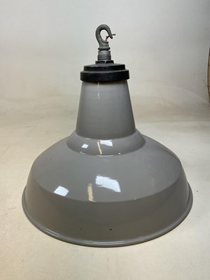 Lot 495 - A vintage Benjamin enamel industrial pendant...