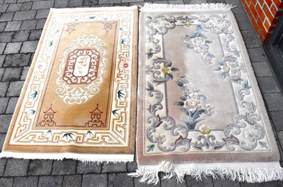 Lot 116 - Two modern Chinese floral rugs, each 175 x...