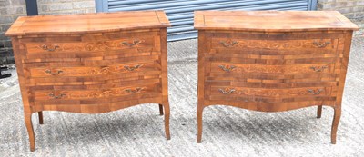 Lot 32 - A pair of reproduction French style serpentine...