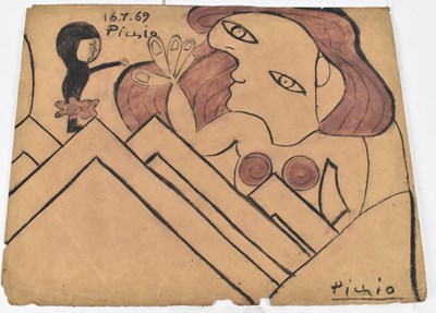 Lot 147 - AFTER PABLO PICASSO; an original abstract...