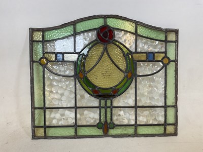 Lot 513 - An Arts & Crafts stained glass panel, height...