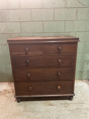 Lot 572 - A Victorian mahogany chest of two short over...