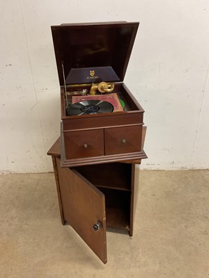 Lot 114 - An Academy mahogany cased table top gramophone...