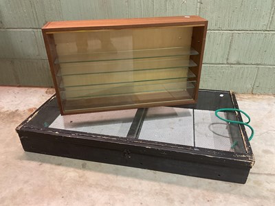 Lot 649 - A black painted table top glazed display case,...