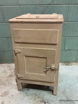 Lot 650 - A pink painted combination ice box/meat safe...