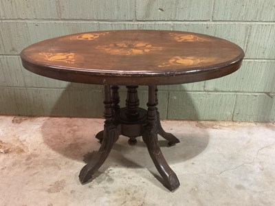 Lot 613 - A small late 19th century walnut veneered and...