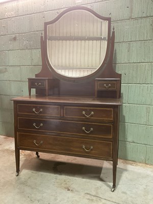 Lot 631 - An Edwardian mahogany and inlaid dressing...