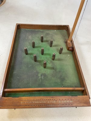 Lot 93 - A vintage table top skittles game and a shove...