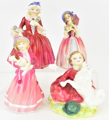 Lot 295 - ROYAL DOULTON; four porcelain figures...