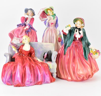 Lot 298 - ROYAL DOULTON; four porcelain figures...