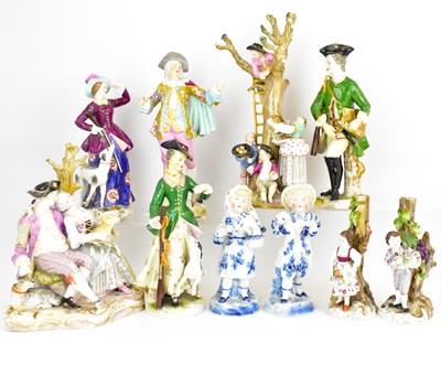 Lot 285 - Ten mixed 19th century Continental porcelain...