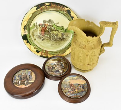 Lot 227 - Five items of antique pottery, comprising...