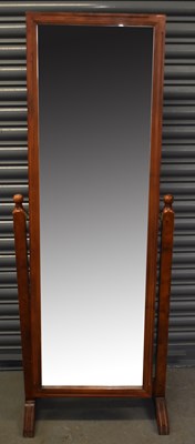 Lot 73 - A reproduction cheval dressing mirror, 135 x...