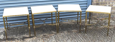 Lot 36 - A set of four decorative brass framed square...
