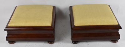 Lot 76 - A pair of Victorian mahogany framed footstools...