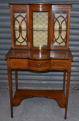 Lot 34 - A small Edwardian mahogany and line inlaid...