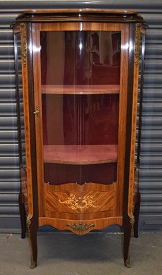 Lot 38 - A reproduction French style inlaid vitrine...