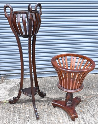 Lot 44 - Two reproduction jardiniere stands, the taller...