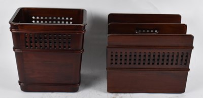 Lot 62 - A reproduction mahogany magazine rack and a...