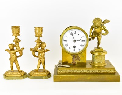 Lot 128 - A late 19th/early 20th century French brass...