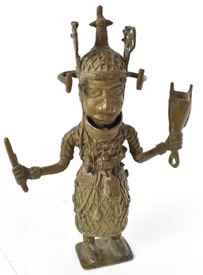 Lot 515 - TRIBAL ART; an early 20th century Benin bronze...