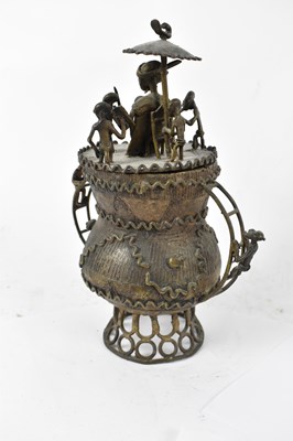 Lot 516 - TRIBAL ART; a 20th century Ashanti bronze gold...