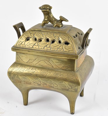 Lot 542 - A early 20th century Chinese brass censer,...