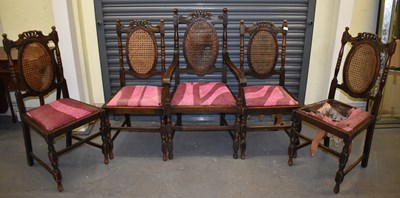 Lot 60 - A set of five early 20th century oak dining...