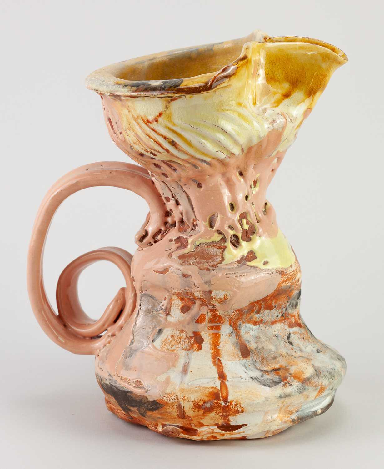 Lot 718 - SIMON CARROLL (1964-2009); an earthenware jug...