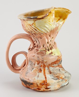 Lot 718 - SIMON CARROLL (1964-2009); an earthenware jug...