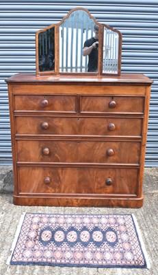 Lot 53 - A triptych mirror, a large Victorian mahogany...