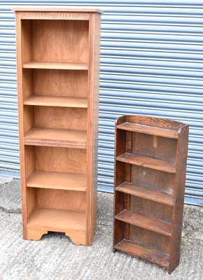 Lot 54 - An oak freestanding bookcase, width 56cm,...