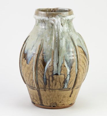 Lot 588 - MIKE DODD (born 1943); a stoneware jug covered...