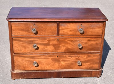 Lot 2456 - A Victorian mahogany chest of two short over...