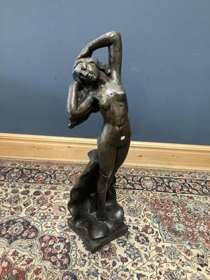 Lot 2126 - A decorative bronzed figure of a nude female...