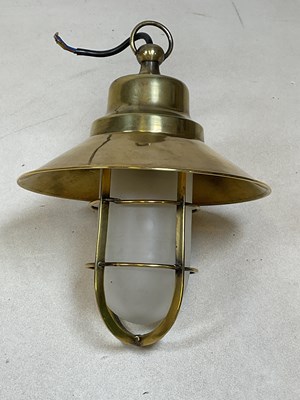 Lot 501 - A reproduction brass ship's light, height 29cm