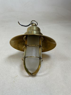 Lot 501 - A reproduction brass ship's light, height 29cm