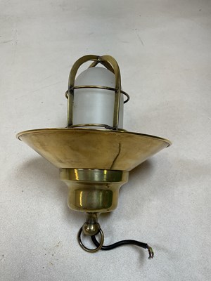 Lot 501 - A reproduction brass ship's light, height 29cm