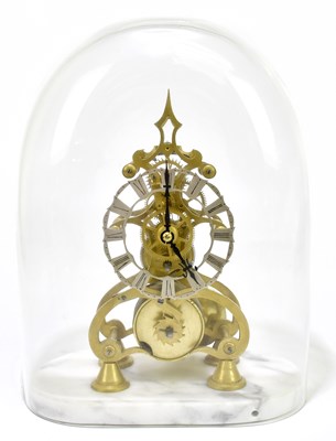 Lot 2273 - An early 20th century brass skeleton clock...