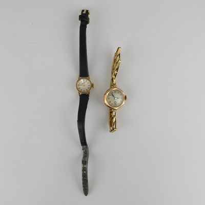 Lot 969 - Two ladies' vintage 9ct gold wristwatches...