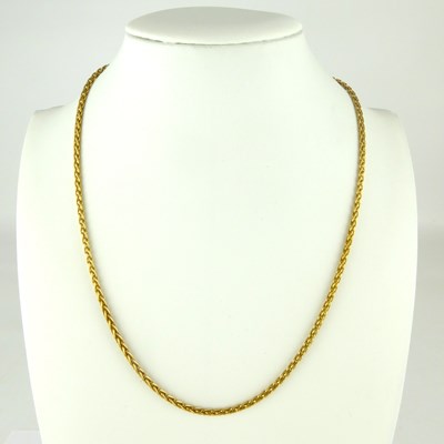 Lot 872 - A 9ct gold tight rope twist necklace with...