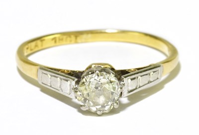 Lot 95 - An 18ct yellow gold and platinum tipped...