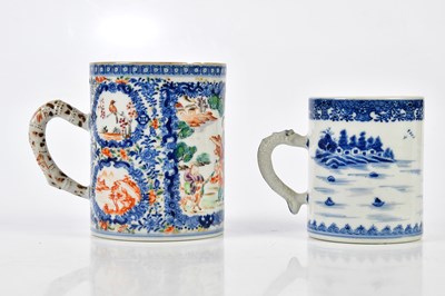 Lot 1117 - Two Chinese Export ware porcelain mugs, circa...