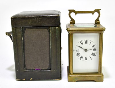 Lot 2268 - A 19th century French brass cased carriage...