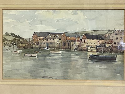 Lot 341 - BRIAN C. WADE; watercolour, harbour scene,...